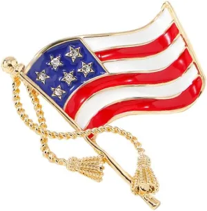 1-4Pcs Independence Day Badge Pins Brooch for Men Women 4th of July White Blue Red USA American Flag Lapel Pins American Star Pins Patriotic Brooch Jewelry