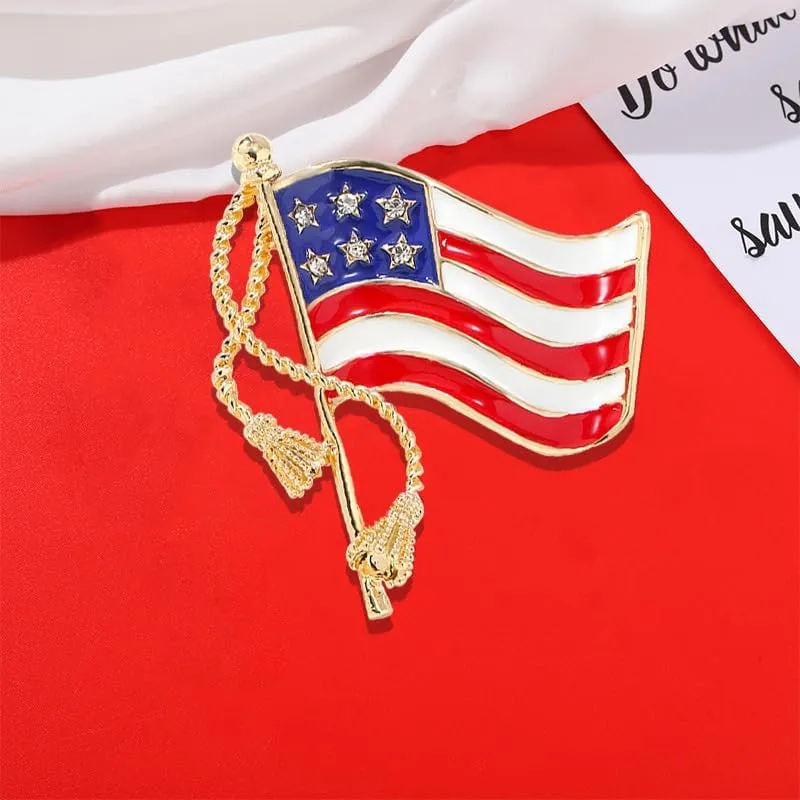 1-4Pcs Independence Day Badge Pins Brooch for Men Women 4th of July White Blue Red USA American Flag Lapel Pins American Star Pins Patriotic Brooch Jewelry