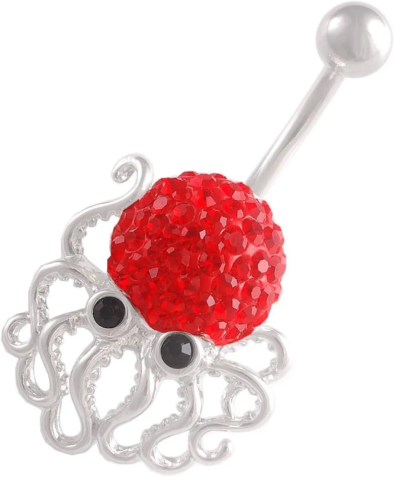 14 Gauge 1.6mm 3/8 10mm cute belly ring navel bar surgical steel unique button AWHH Body Piercing Jewelry