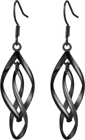 18K Gold Plated Earrings for Women Classic Infinity Swirl Wire Earring With Jewelry Box