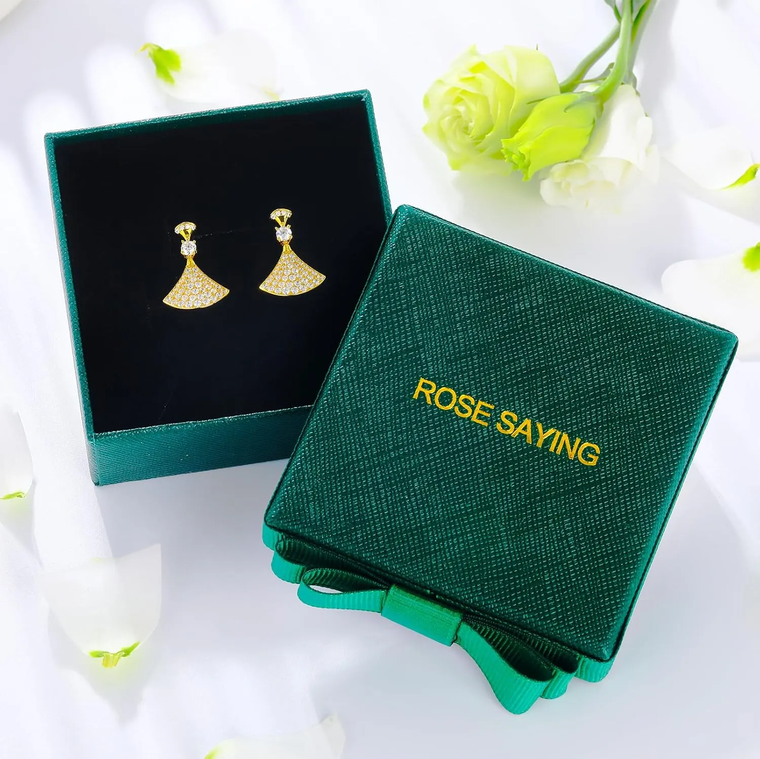 18K Gold Plated Solid 925 Sterling Silver Stud Earrings for Women, Hypoallergenic Dainty Stud Earrings