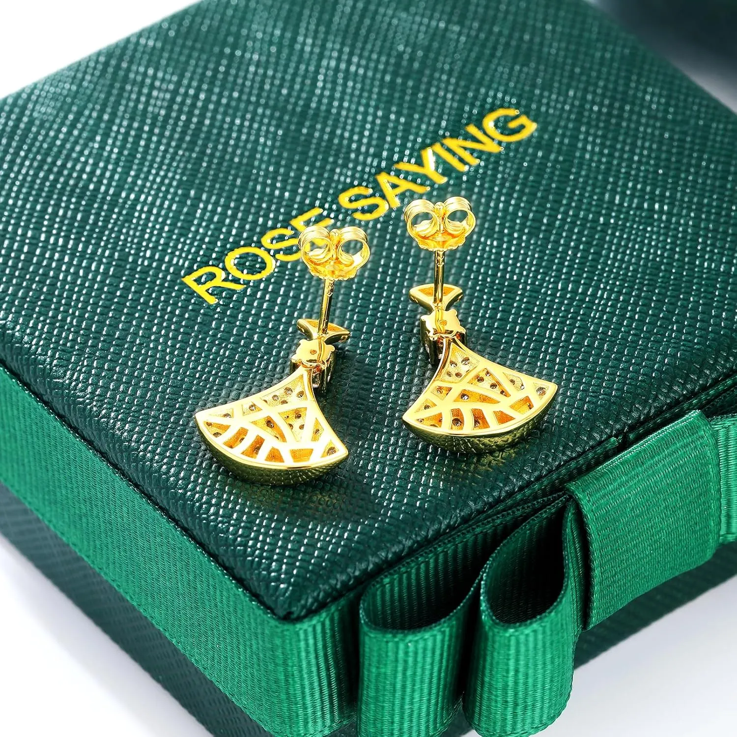 18K Gold Plated Solid 925 Sterling Silver Stud Earrings for Women, Hypoallergenic Dainty Stud Earrings