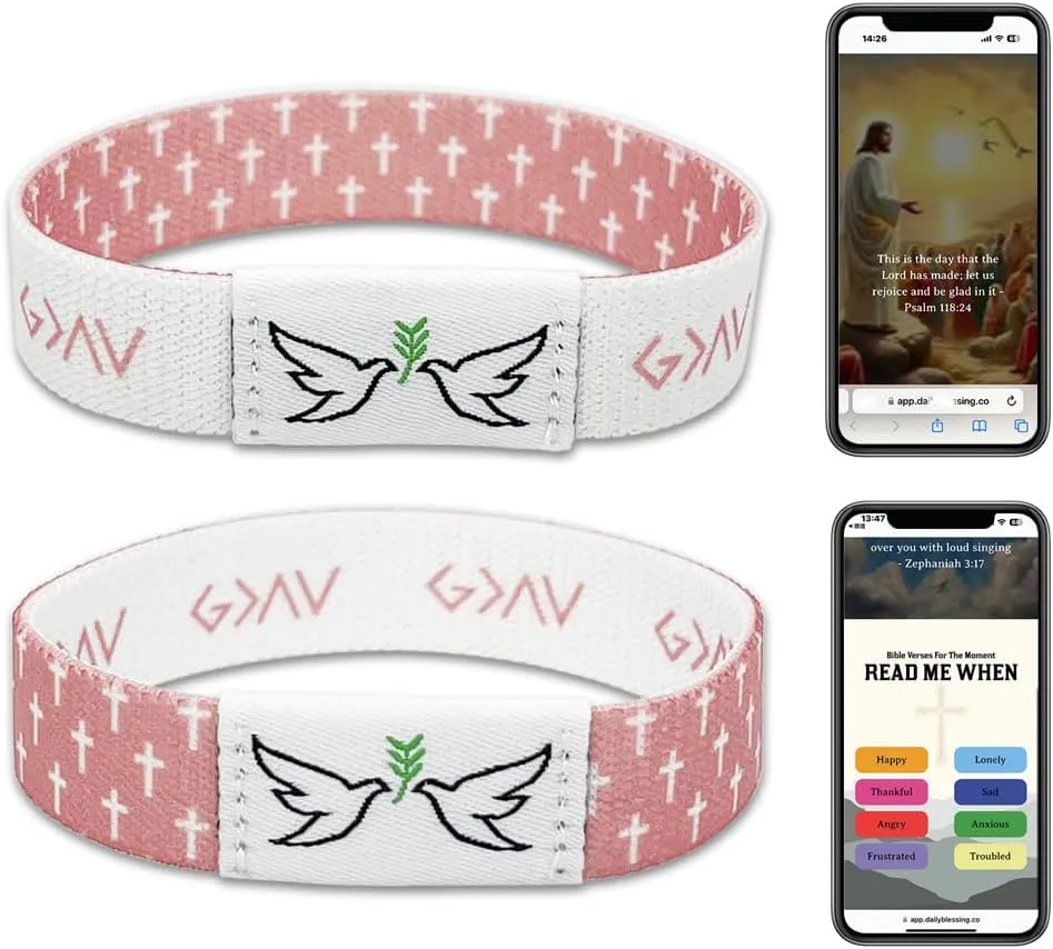 1PCS Daily Bible Verse Bracelet NFC Christian Bible Wearable Elastic Bracelets Verse Christian for Women Men Teens Versatile Gifting