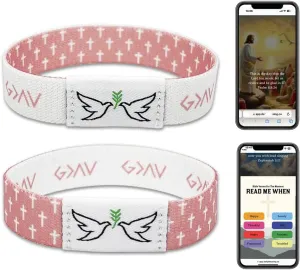 1PCS Daily Bible Verse Bracelet NFC Christian Bible Wearable Elastic Bracelets Verse Christian for Women Men Teens Versatile Gifting