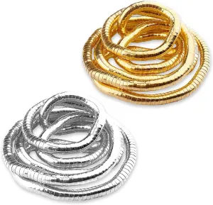 2 Pack Bendable Necklaces for Women, Bendable Snake Chain Infinite Loop Necklace Gold, Collar Multiusos, Versatile Flexible Adjustable Snake Bracelet Choker