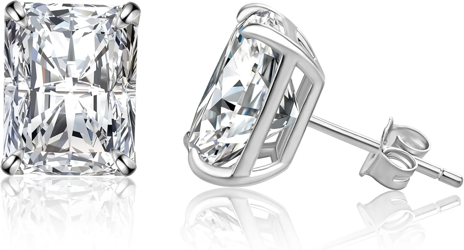 2.0 Caratx2pcs Classic Crushed Ice Cushion Cut AAAAA Cubic Zirconia Women's Stud Earrings In Sterling Silver