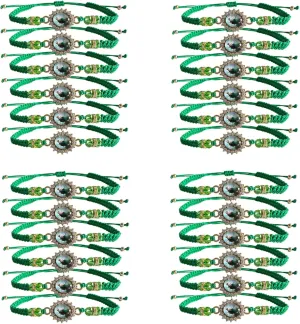24PCS Virgin Mary BraceletsGreen Saint Jude bracelet Rosary Handmade Mexican bracelets,Virgen de Guadalupe Bracelet San Judas Tadeo Gift For Men Women