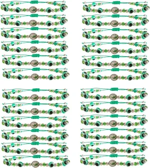 24PCS Virgin Mary BraceletsGreen Saint Jude bracelet Rosary Handmade Mexican bracelets,Virgen de Guadalupe Bracelet San Judas Tadeo Gift For Men Women