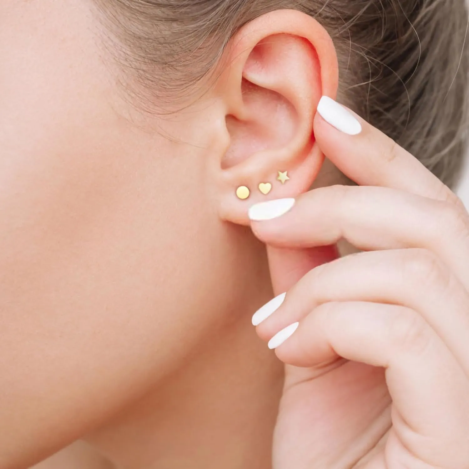 3 Pairs Titanium Stud Earrings Set, Hypoallergenic Women Earrings Nickel Free Earrings for Sensitive Ears Classic Dainty Girls Earring Studs