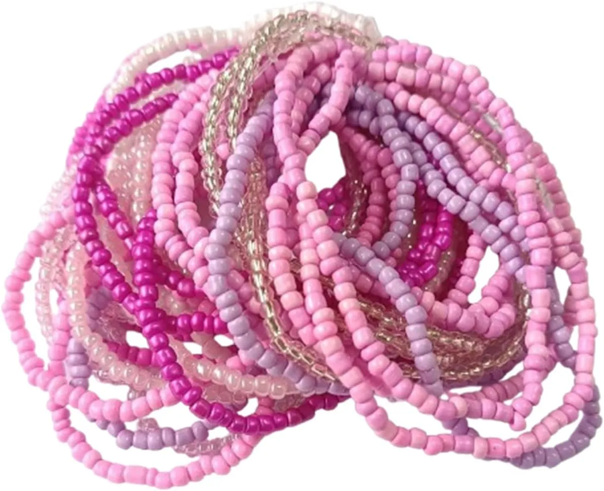 30Pcs Colorful Bohemia Seed Beaded Bracelets Rainbow Bead Stackable Stretch Bracelet Summer Beach Boho Jewelry