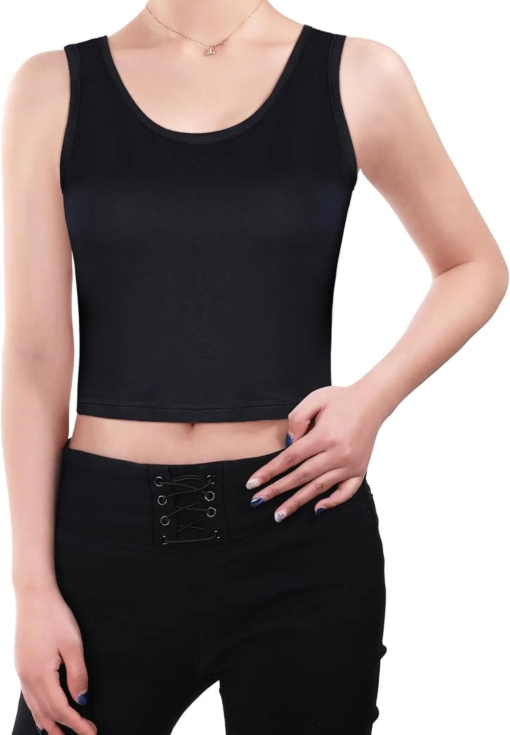 4 Pieces Women Basic Crop Tank Top Short Sleeveless Sports Crop Top