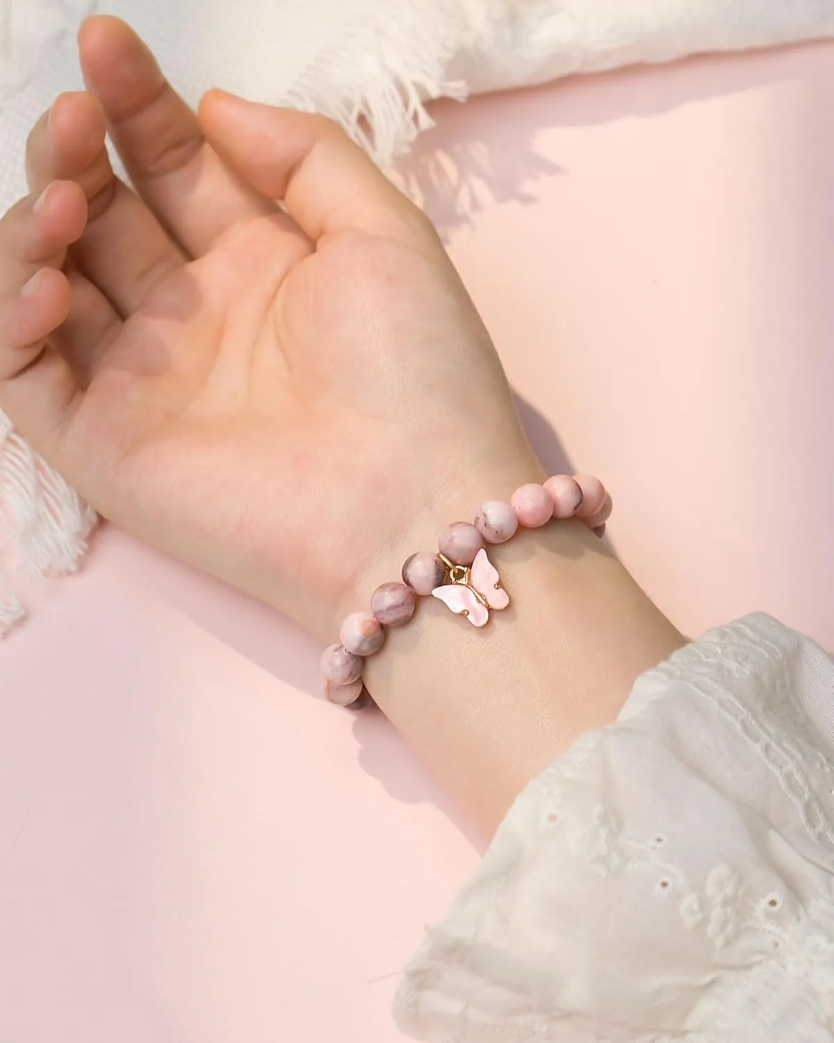 6-10 Year Old Birthday Natural Stone Butterfly Bracelet Gifts