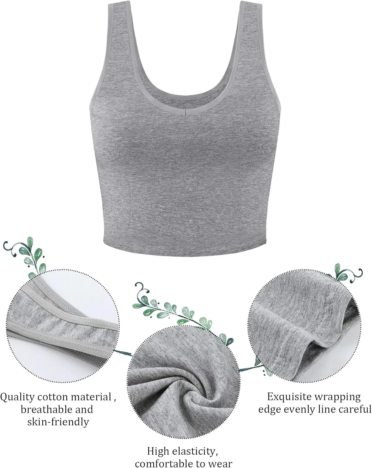 6 Pieces Women Basic Crop Tank Tops Sleeveless Sports Crop Top