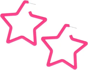 80s Classic Big Hoop Earrings Retro Neon Geometric Earrings Party Accessories for Women