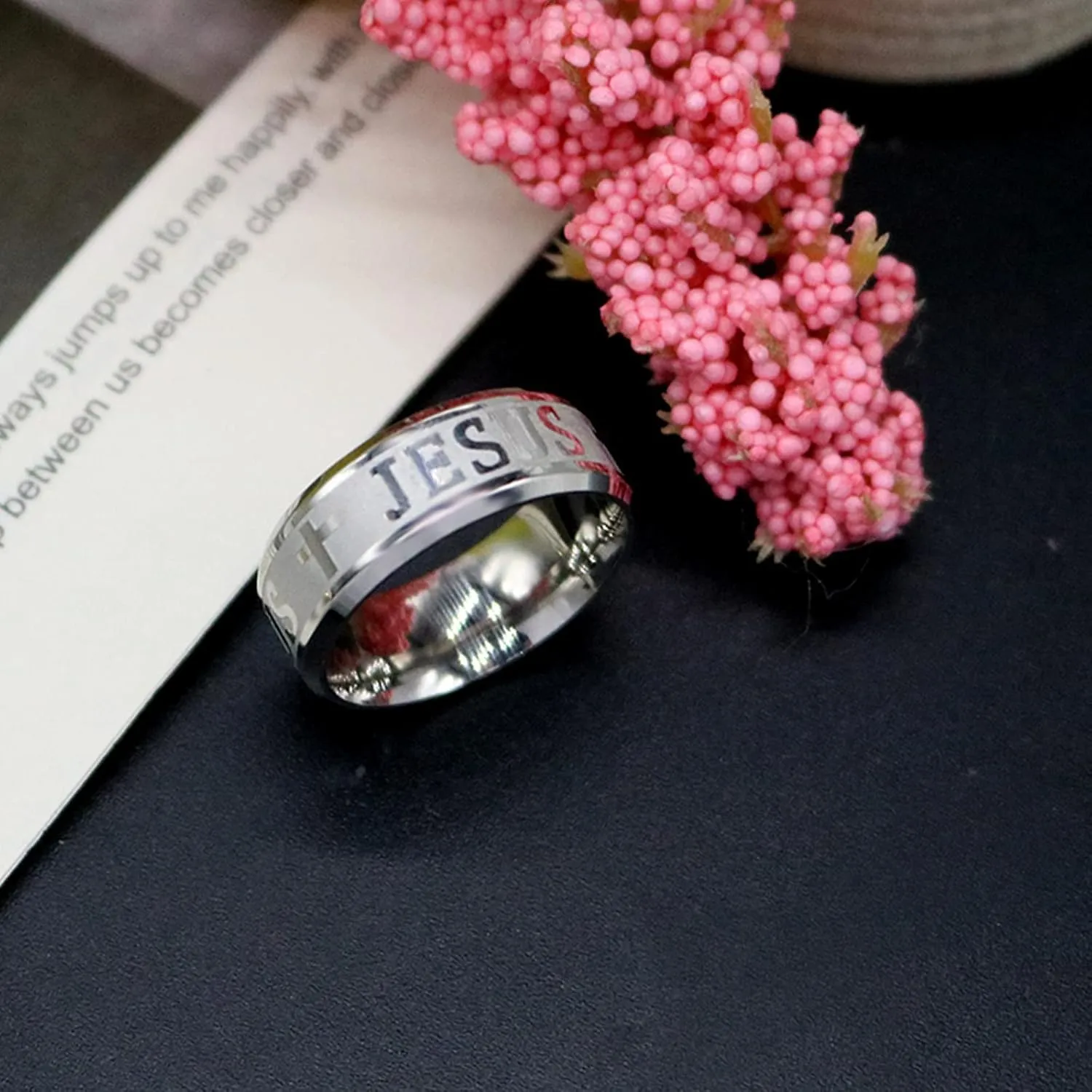 8MM Stainless Steel Christian Jesus Cross Ring Catholic Religious Amulet Band Rings Unique Jewelry Gift for Men Boys