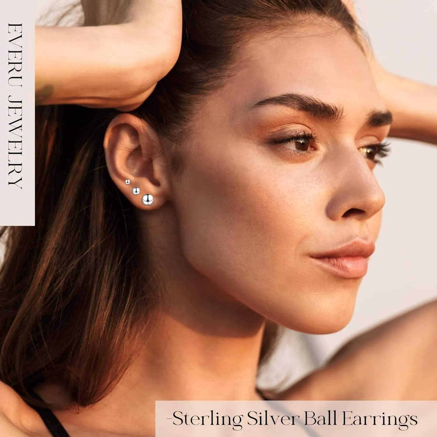 925 Sterling Silver Ball Stud Earrings Available in 3mm-10mm,Classic Round Ball Studs Hypoallergenic Jewelry