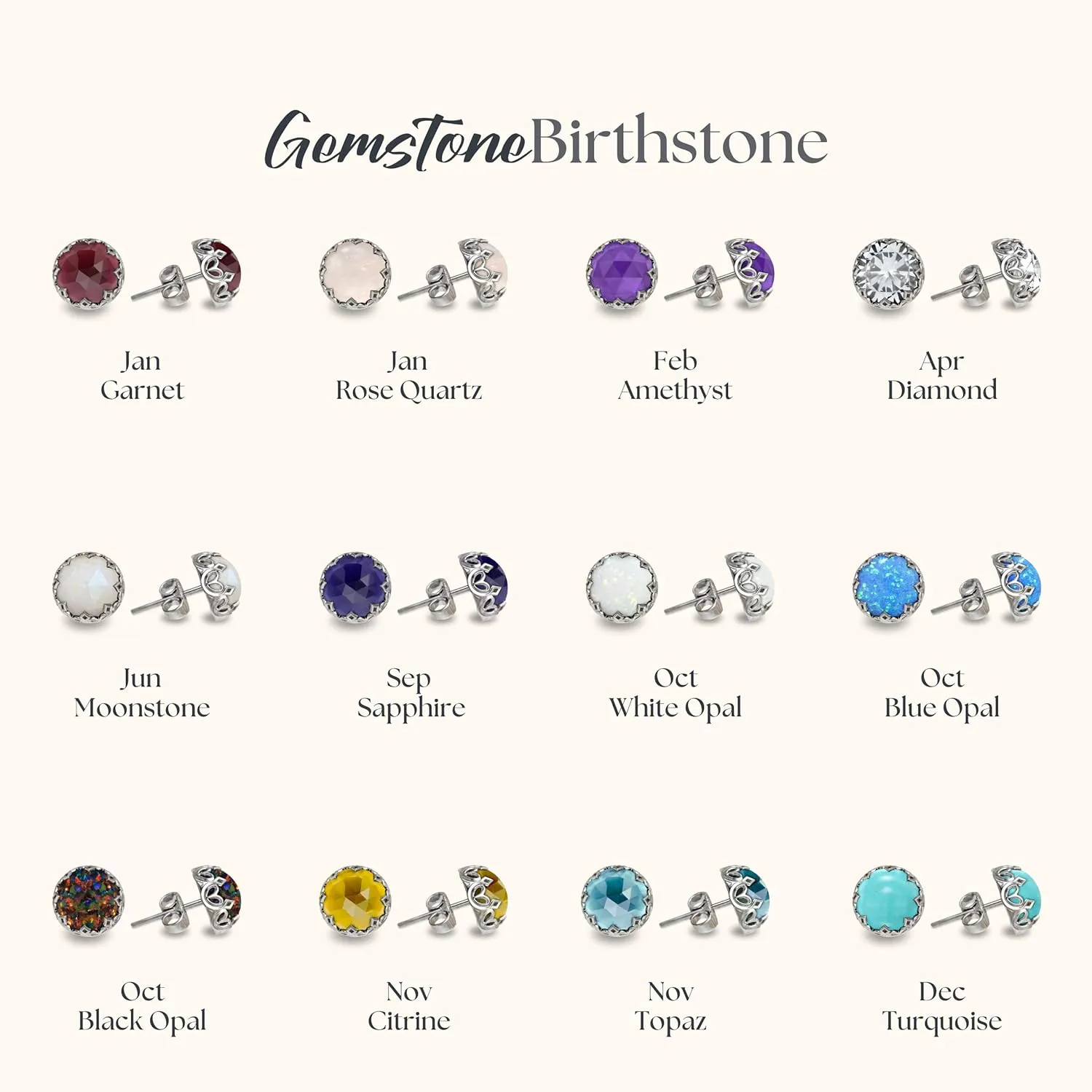 925 Sterling Silver Blue Opal Studs Earrings for Women - Sterling Silver Earrings Studs - October Birthstone Earrings - Opal Earrings for Women - Minimalist Earrings for Women