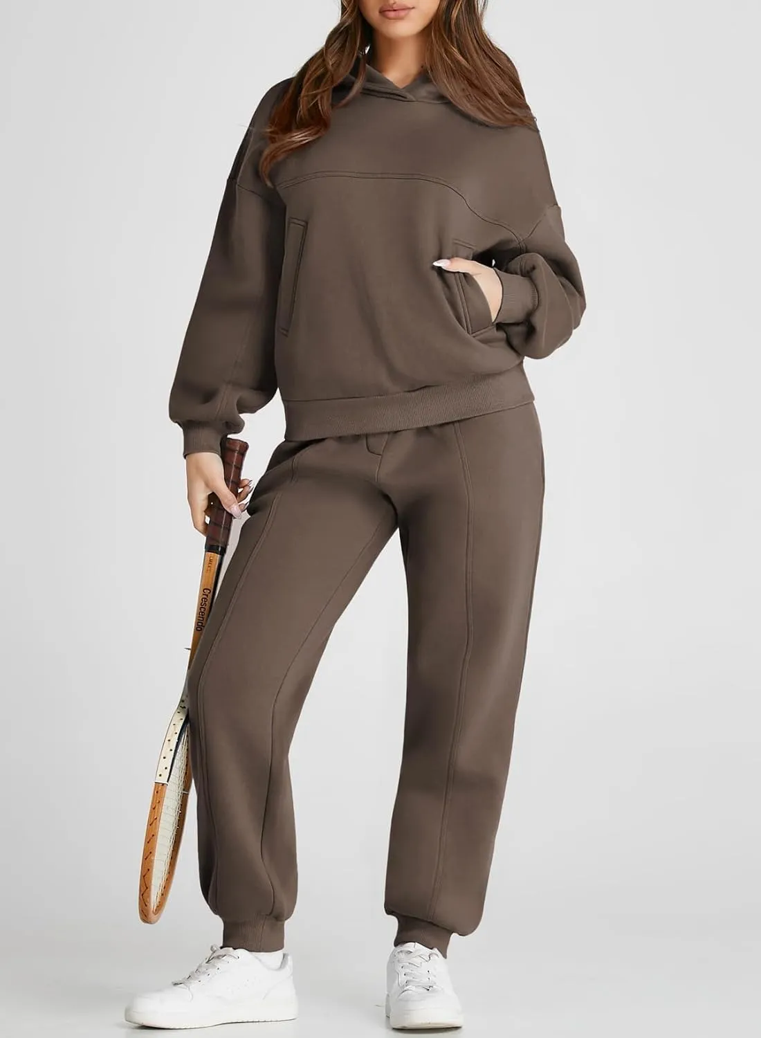 Aleumdr Womens 2 Piece Outfits Matching Sets Sweatsuit Hoodie Oversized Sweatshirts with Sweatpants Tracksuits Fall Outfits