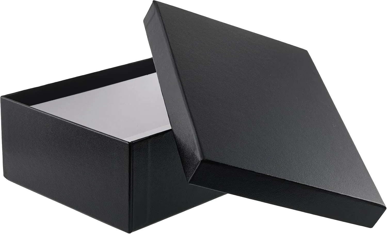 ALLURE - Rich Leatherette Necklace Box, Premium Black Luxury Diamond Necklace Case, Soft Velvet Interior. With Matching Black Interior Leather Ideal for Proposals, Engagement, Wedding Anniversary