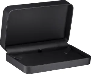 ALLURE - Rich Leatherette Necklace Box, Premium Black Luxury Diamond Necklace Case, Soft Velvet Interior. With Matching Black Interior Leather Ideal for Proposals, Engagement, Wedding Anniversary