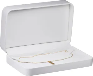 ALLURE - Rich Leatherette Necklace Box, Premium White Luxury Diamond Necklace Case, Soft Velvet Interior. With Matching White Interior Leather Ideal for Proposals, Engagement, Wedding Anniversary