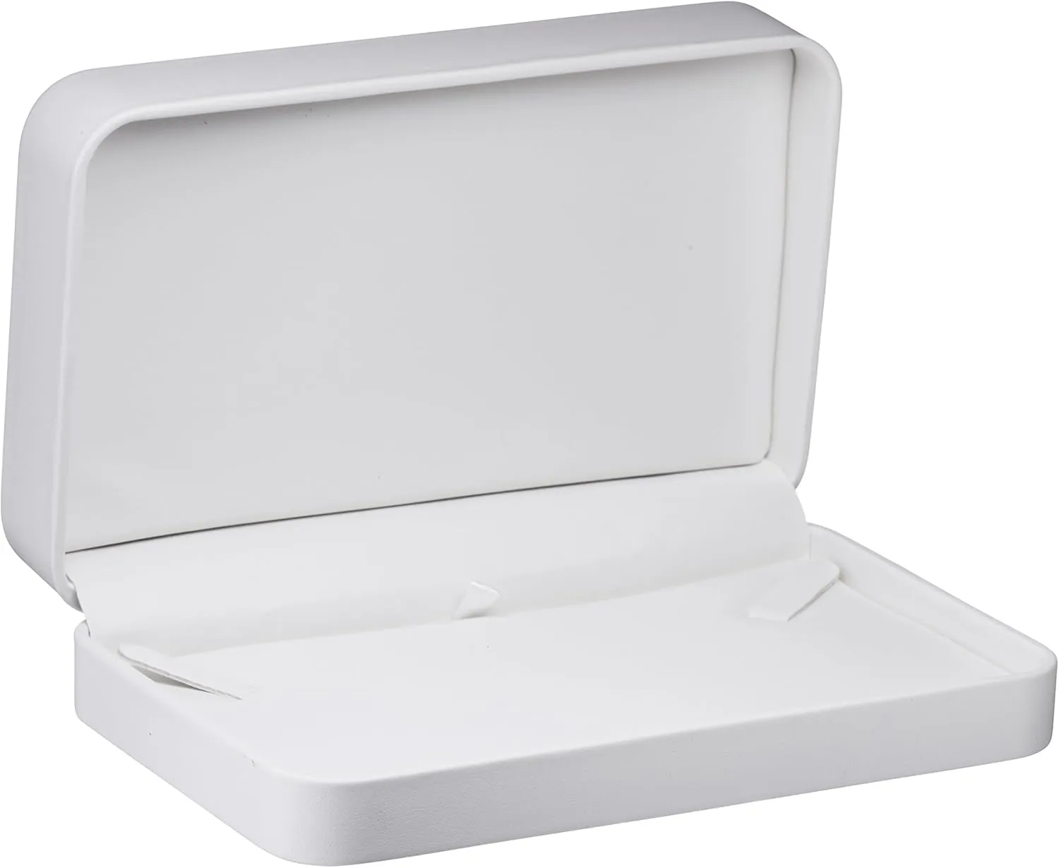 ALLURE - Rich Leatherette Necklace Box, Premium White Luxury Diamond Necklace Case, Soft Velvet Interior. With Matching White Interior Leather Ideal for Proposals, Engagement, Wedding Anniversary
