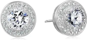 Amazon Essentials Cubic Zirconia Classic Halo Stud Earrings in Sterling Silver, (previously Amazon Collection)
