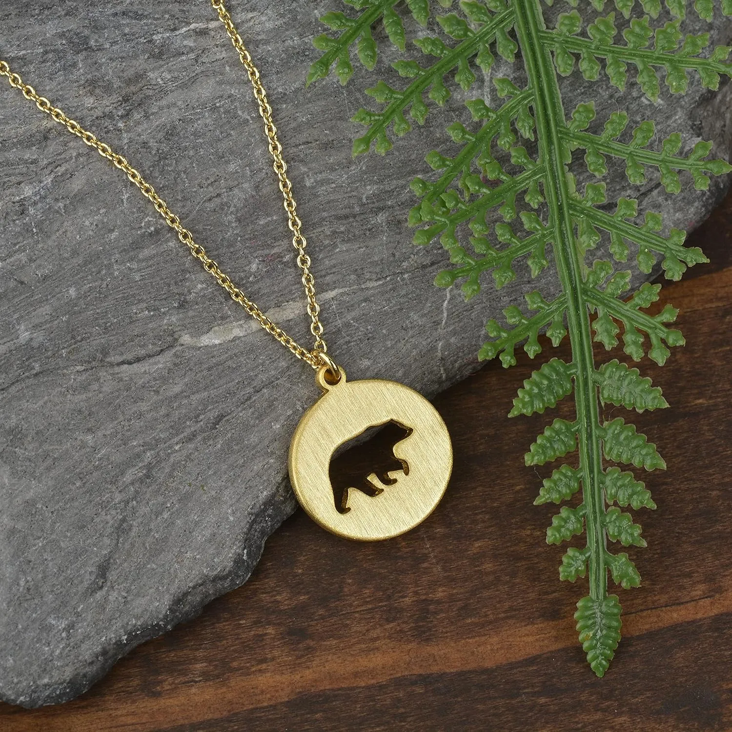 Animal Necklace 18K Gold Silver Plated Animal Cutouts Charm Pendant Necklace Bear Moose Goat Deer Elk Necklace Wildlife Nature Jewelry Gift for Women Men