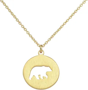 Animal Necklace 18K Gold Silver Plated Animal Cutouts Charm Pendant Necklace Bear Moose Goat Deer Elk Necklace Wildlife Nature Jewelry Gift for Women Men