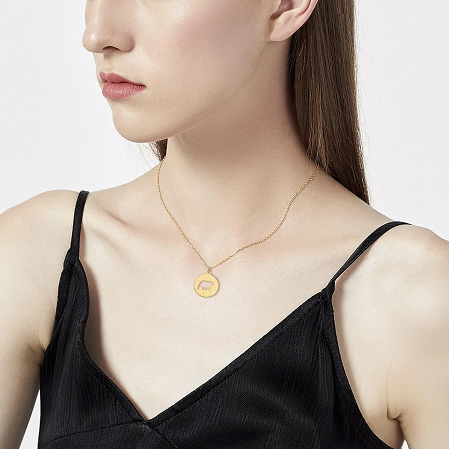 Animal Necklace 18K Gold Silver Plated Animal Cutouts Charm Pendant Necklace Bear Moose Goat Deer Elk Necklace Wildlife Nature Jewelry Gift for Women Men