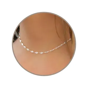 Annika Bella Lace Choker, 925 Silver Chain Necklace, Length 13-16 Inches, Necklaces for Women Teen, Sterling Silver Jewelry (Lace Chain)