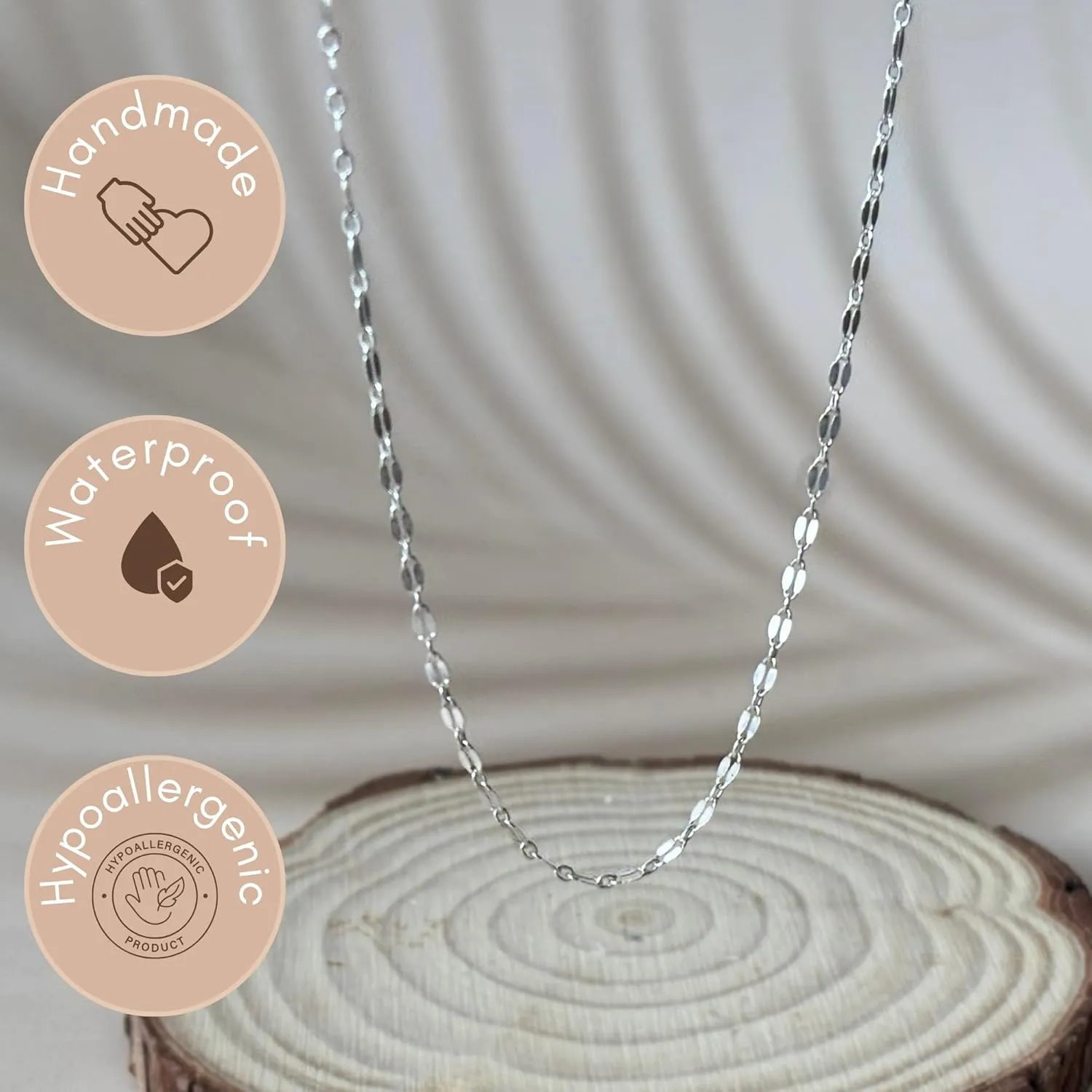 Annika Bella Lace Choker, 925 Silver Chain Necklace, Length 13-16 Inches, Necklaces for Women Teen, Sterling Silver Jewelry (Lace Chain)