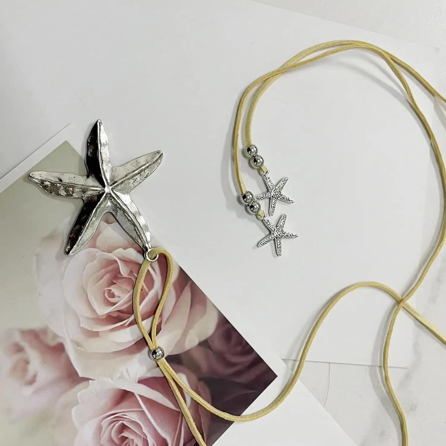 Aonklot Starfish Necklace Gold Seashell Charm Necklaces for Women Trendy Ocean Shell Accessories Beach Necklaces Summer Outfits for Women 2025 Vacation