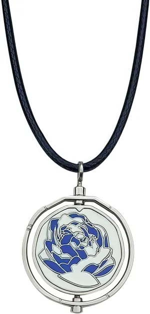 Arcaine Blue Rose Necklace  Rotatable Arcane Pendant Jewelry with Intricate Arcane Design, Mystical Blue Rose Fashion Accessory Arcane Gift for Her
