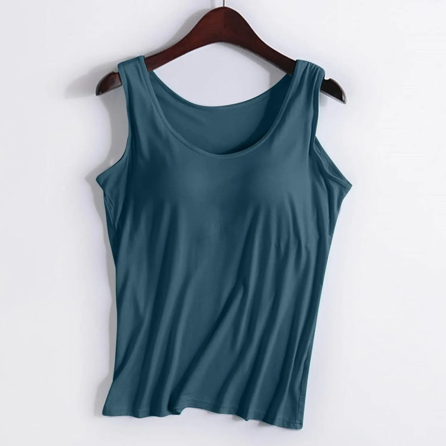 Athletic Tank Tops With Built In Bras For Women Workout Padded Wide Strap Yoga Sports Tees 2025 Summer Casual Shirt