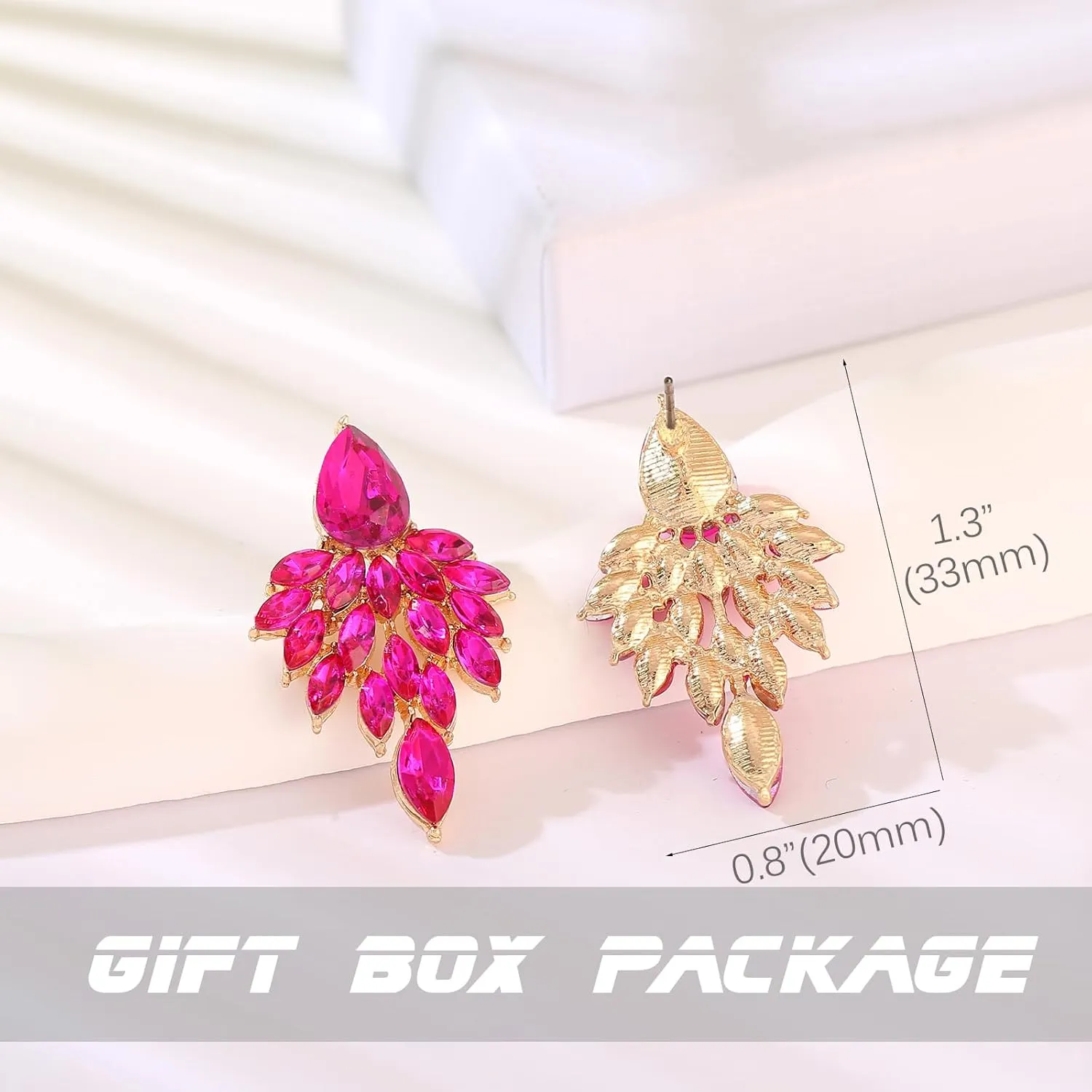 ATIMIGO Rhinestone Cluster Drop Earrings Elegant Crystal Statement Earrings Bridal Wedding Prom Earrings for Women
