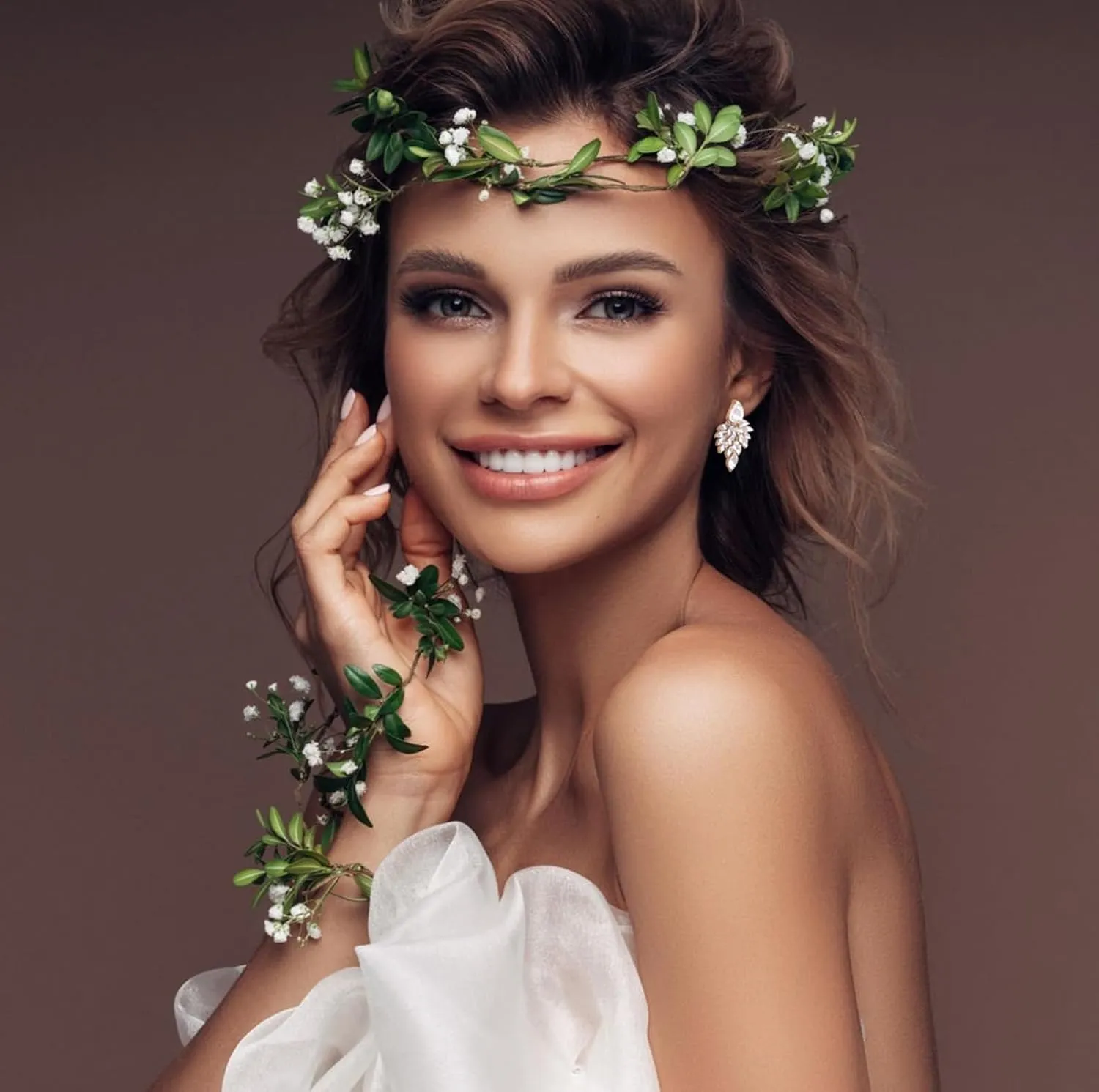 ATIMIGO Rhinestone Cluster Drop Earrings Elegant Crystal Statement Earrings Bridal Wedding Prom Earrings for Women