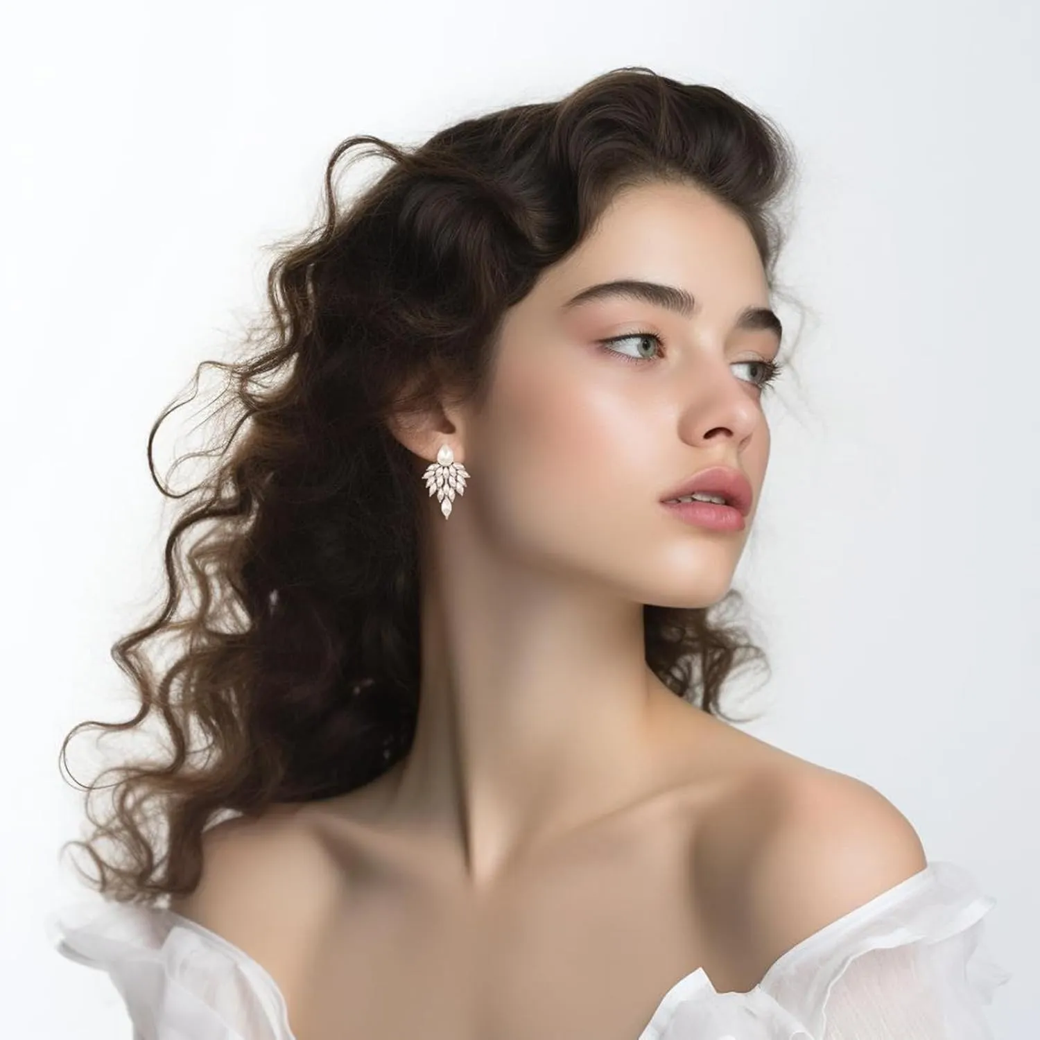 ATIMIGO Rhinestone Cluster Drop Earrings Elegant Crystal Statement Earrings Bridal Wedding Prom Earrings for Women