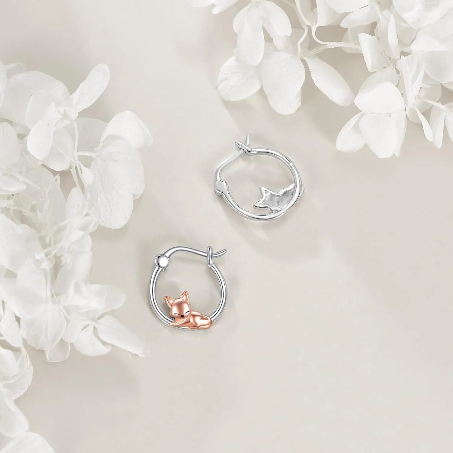 Axolotl/Koala/Pig/Octopus/Fox/Dinosaur Hoop Earrings for Women Girls 925 Sterling Silver Cute Animal Huggie Earrings Jewelry Gifts