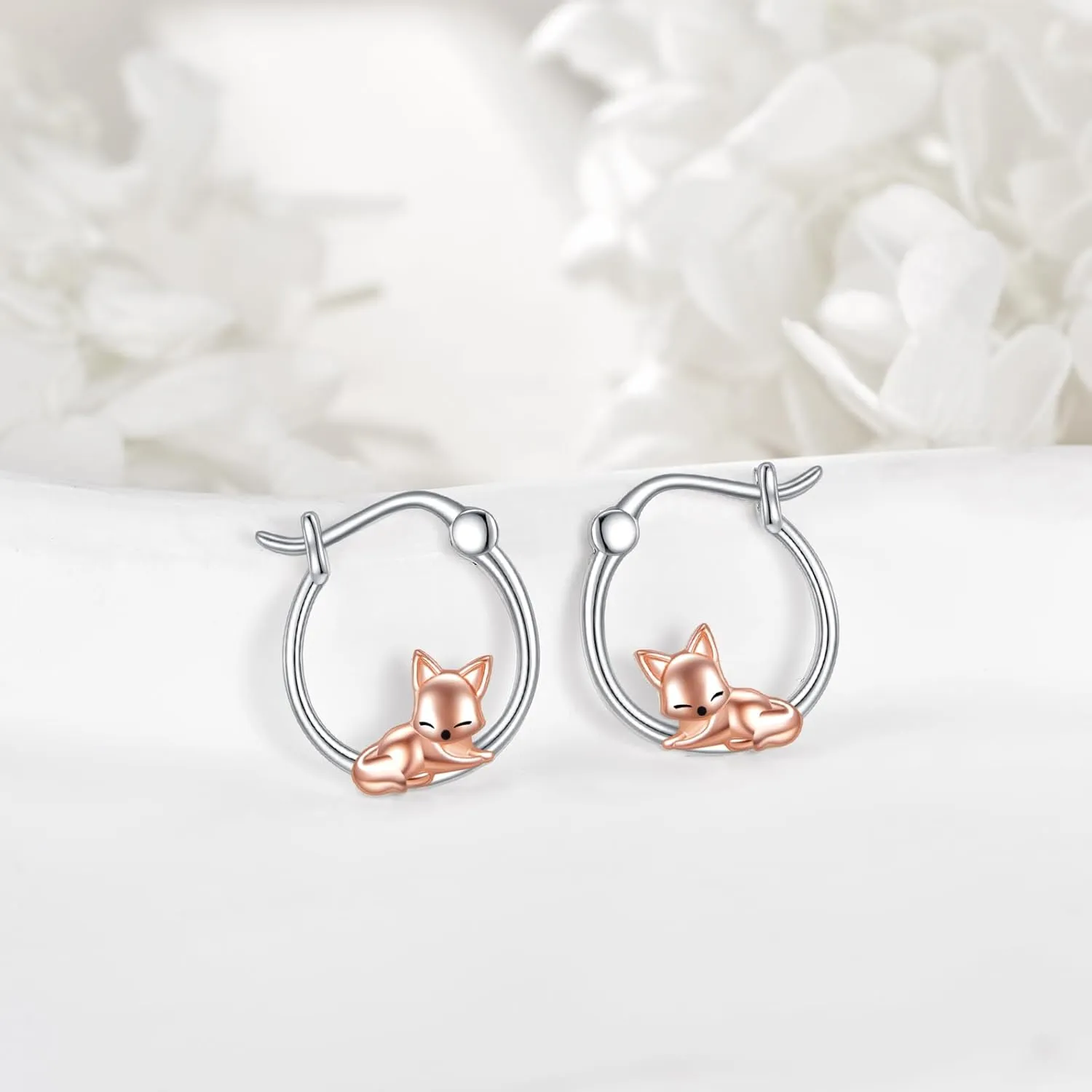 Axolotl/Koala/Pig/Octopus/Fox/Dinosaur Hoop Earrings for Women Girls 925 Sterling Silver Cute Animal Huggie Earrings Jewelry Gifts