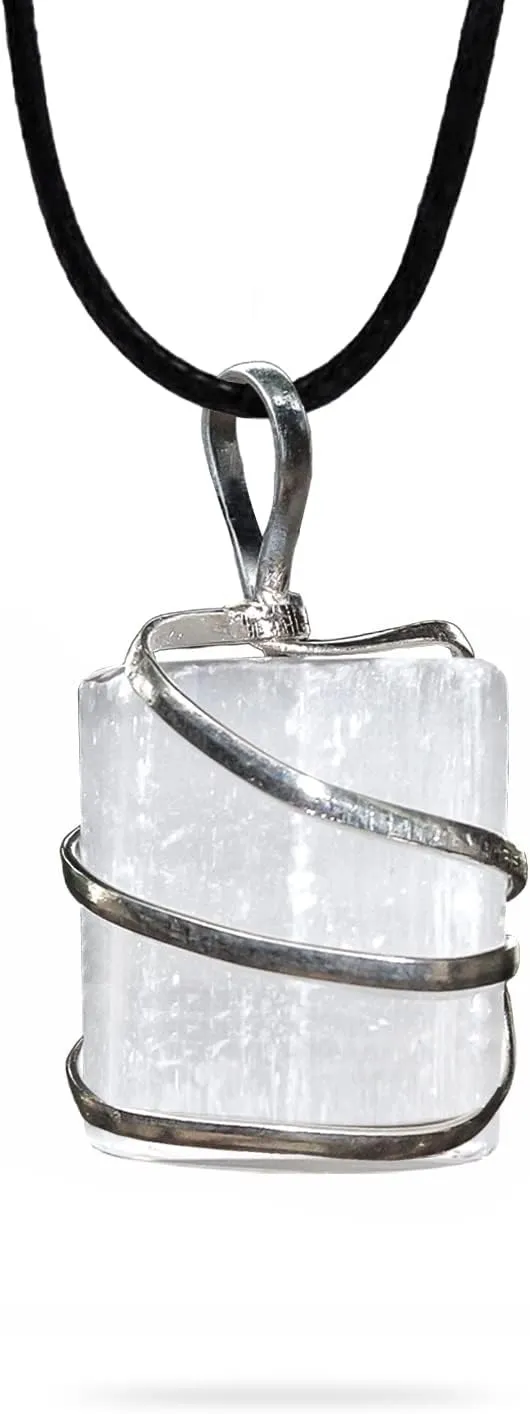 AYANA Selenite Crystal Pendant Necklace for Women - Taurus Birthstone | Handmade Necklaces with Ethically Sourced Genuine Healing Crystals and Healing Stones | Crystal Necklaces for Women Trendy