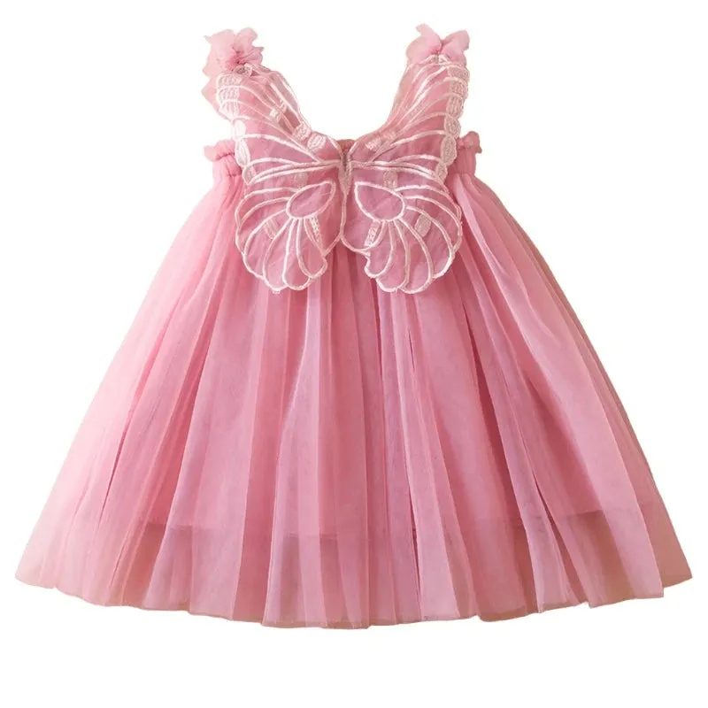Baby Girl Summer Heart Butterfly Birthday Party Dress