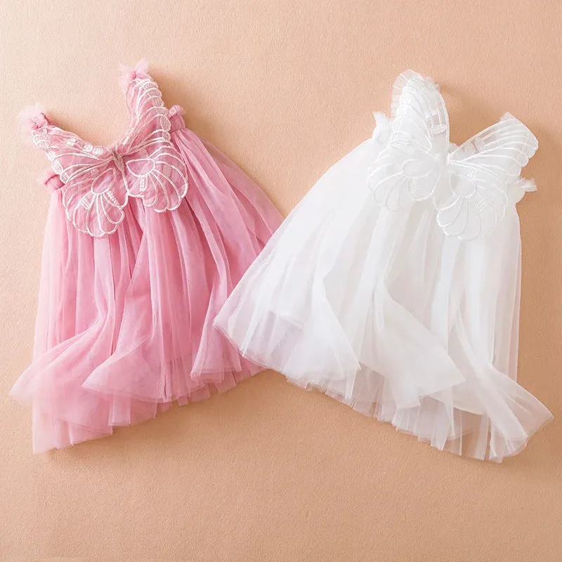 Baby Girl Summer Heart Butterfly Birthday Party Dress