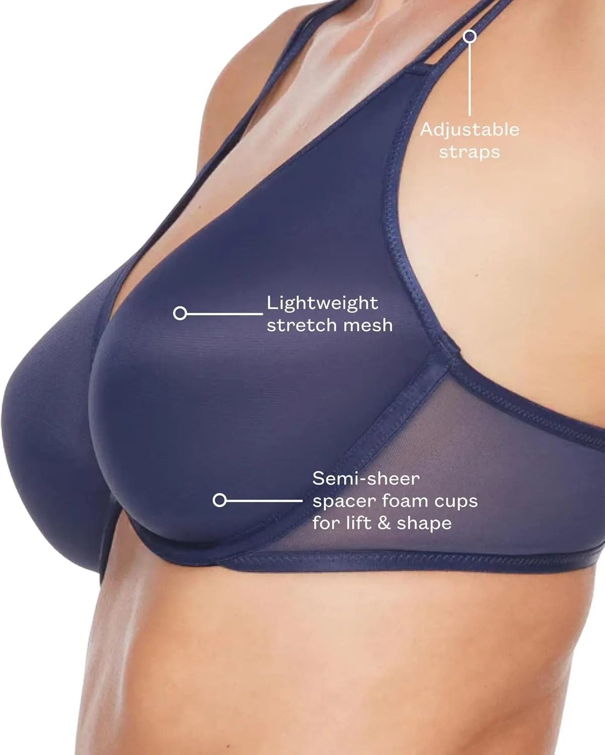 Bare Mesh Plunge Bra