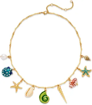 Beach Necklaces for Women Dainty Gold Shell Charm Cute Starfish with Gold Chain Hypoallergenic Summer Beachy Necklace Fashion Trendy