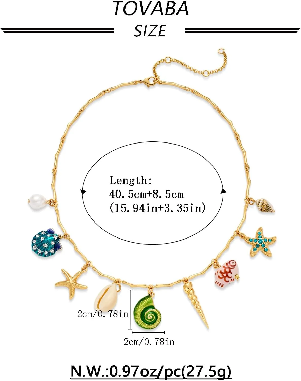 Beach Necklaces for Women Dainty Gold Shell Charm Cute Starfish with Gold Chain Hypoallergenic Summer Beachy Necklace Fashion Trendy