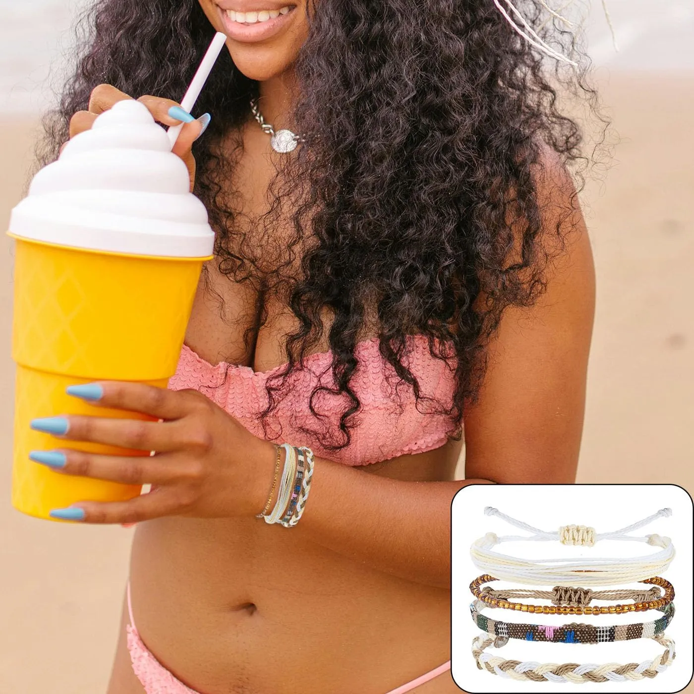 Beach Summer Ankle Bracelet for Women Handmade Braided Adjustable String Anklets Waterproof Surfer Bracelet
