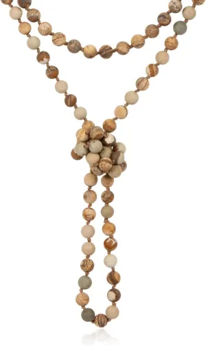 Bead Strand Versatile 60" Long Wrap Necklace - Handmade Knotted Multi Layer Sparkly Crystal, Semi Precious Natural Stone, Lava, Glass Faux Pearl