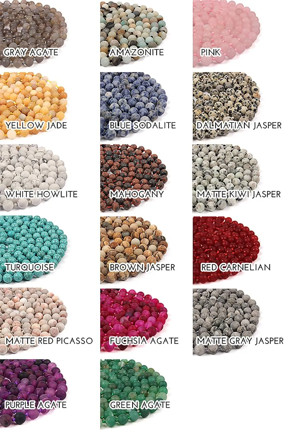 Bead Strand Versatile 60" Long Wrap Necklace - Handmade Knotted Multi Layer Sparkly Crystal, Semi Precious Natural Stone, Lava, Glass Faux Pearl