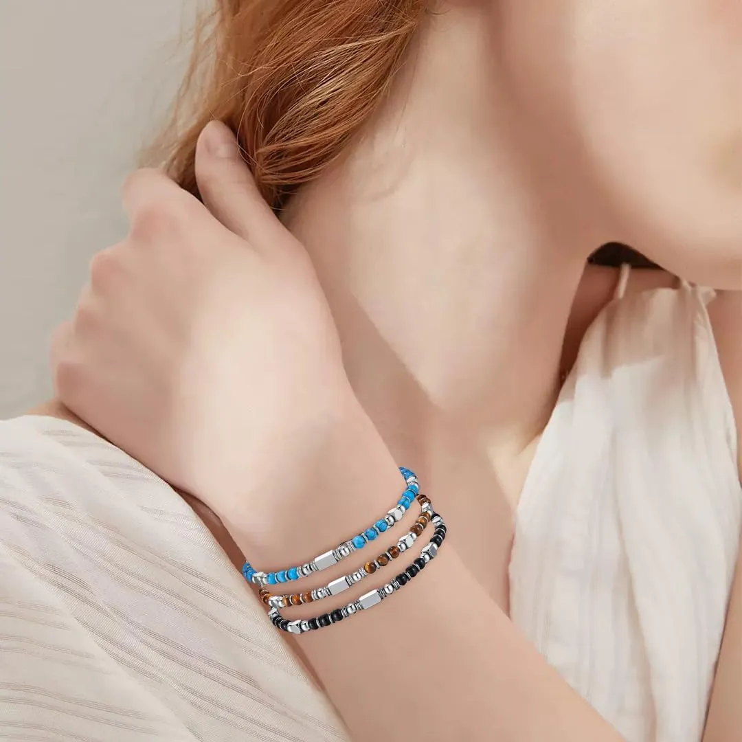 Beaded Bracelets for Women - Silver and Gold Boho Bracelets, Trendy Jewelry Gifts for Lover, Mom, Friends
